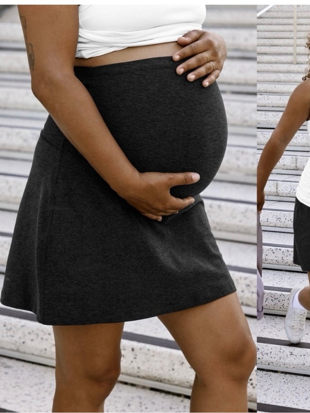 Beyond yoga beyond the bump spacedye move it maternity skirt dark knight
